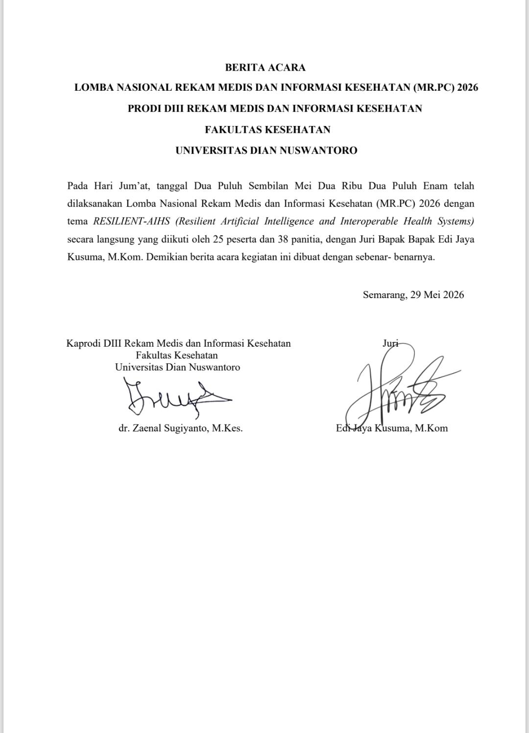 Berita Acara Juri MR.Poster
